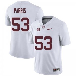 NCAA Men's Alabama Crimson Tide #53 Ryan Parris Stitched College Nike Authentic White Football Jersey QZ17V46LD